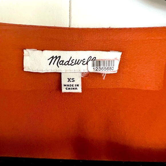 Madewell Orange Puff Sleeve V-Neck Sundress - Picture 10 of 10